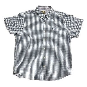 Timberland Blue Plaid Button Down Short Sleeve Shirt Size XXL